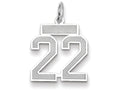 FJC Finejewelers 14k White Gold Small Satin Number 22 Charm