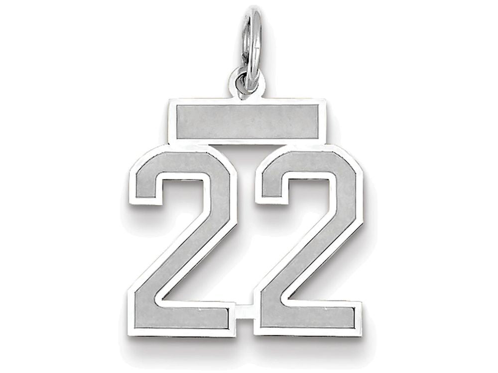 FJC Finejewelers 14k White Gold Small Satin Number 22 Charm