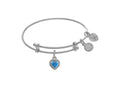 Angelica Collection Brass With White Finish Charm December Heart Shape CZ Birth Month (Small)