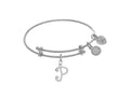 Brass With White Finish Charm Initial P On White Angelica Tween Bangle (Small)