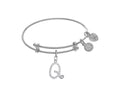 Brass With White Finish Charm Initial Q On White Angelica Tween Bangle (Small)