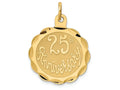 FJC Finejewelers 14k Yellow Gold 25th Anniversary Disc Charm