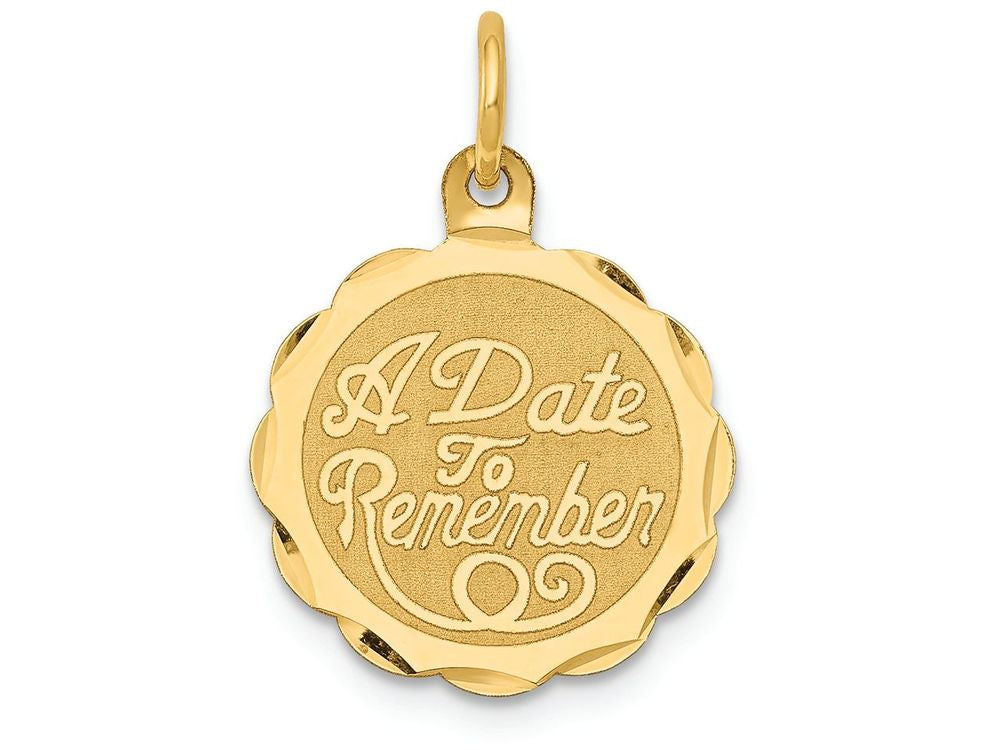 FJC Finejewelers 14k Yellow Gold A Date To Remember Charm 15 x 23mm
