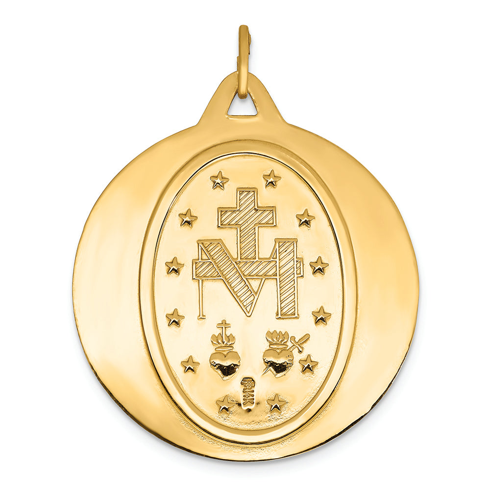 FJC Finejewelers 14k Yellow Gold Miraculous Medal Charm 30 x 38mm