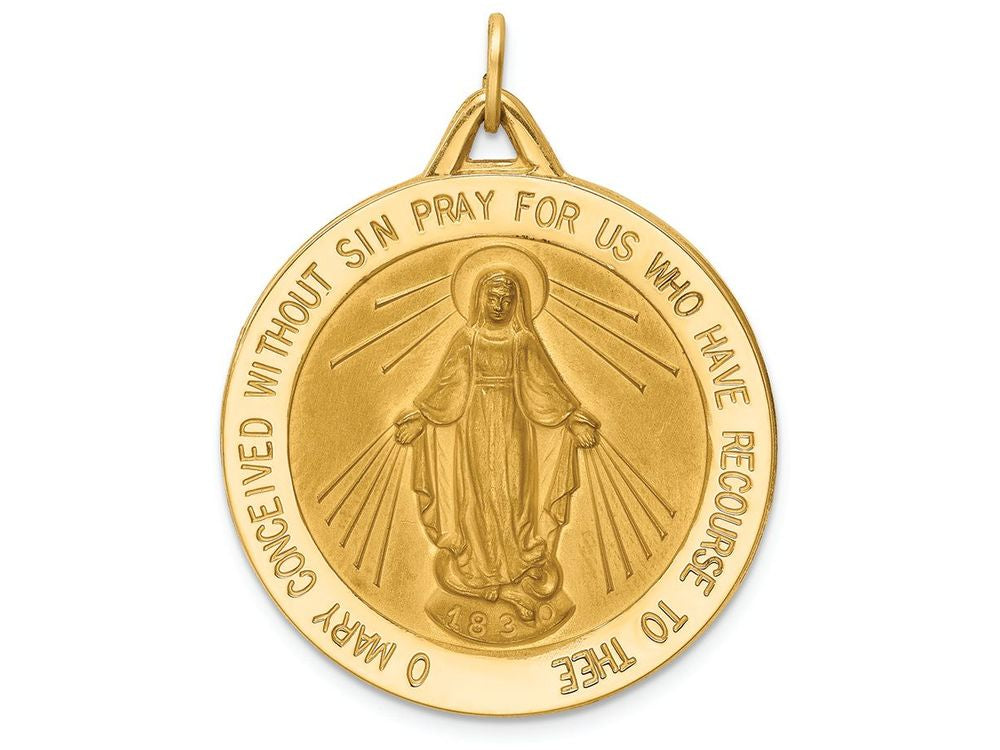 FJC Finejewelers 14k Yellow Gold Miraculous Medal Charm 30 x 38mm