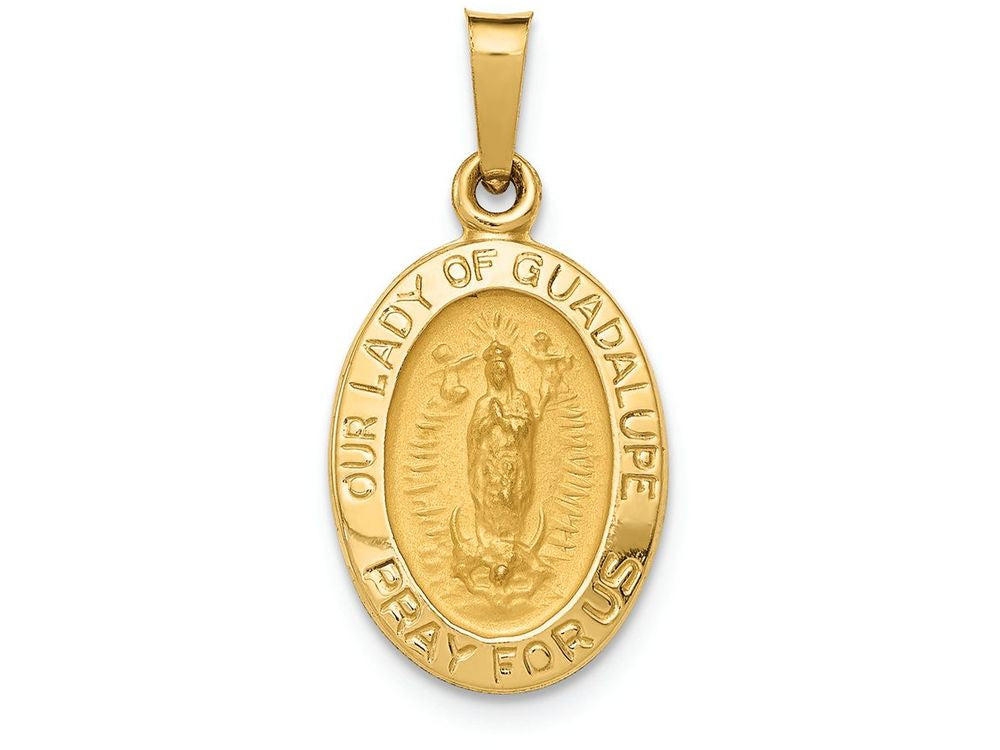 FJC Finejewelers 14k Yellow Gold Hollow Our Lady Of Guadalupe Medal Charm