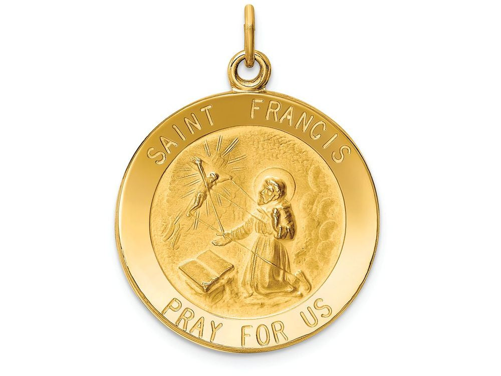 FJC Finejewelers 14k Yellow Gold Saint Francis Medal Charm