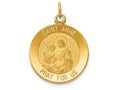 FJC Finejewelers 14k Yellow Gold Saint Anne Medal Charm