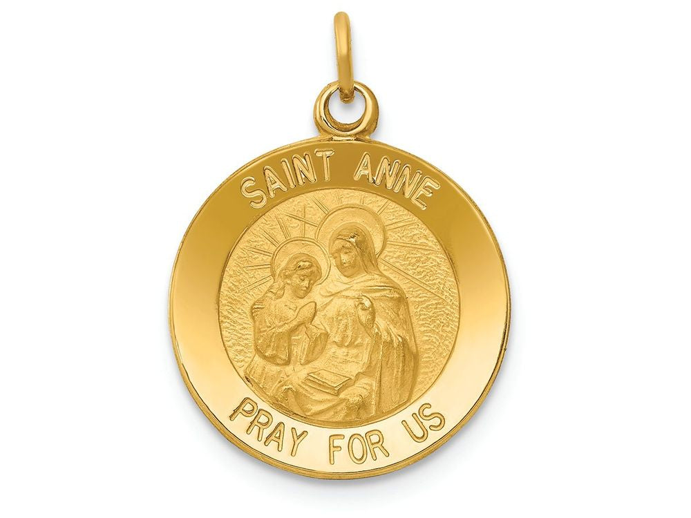 FJC Finejewelers 14k Yellow Gold Saint Anne Medal Charm