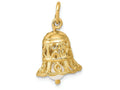 FJC Finejewelers 14k Yellow Gold Wedding Bell with Fw Cultured Pearl Charm