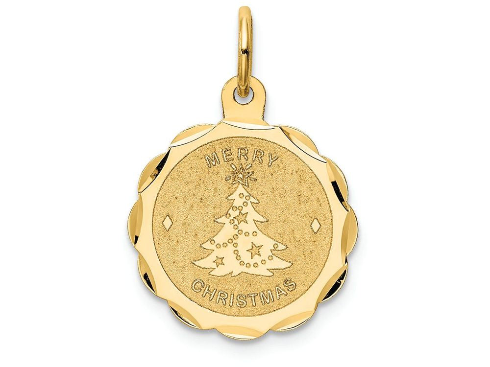 FJC Finejewelers 14k Yellow Gold Merry Christmas Disc Charm