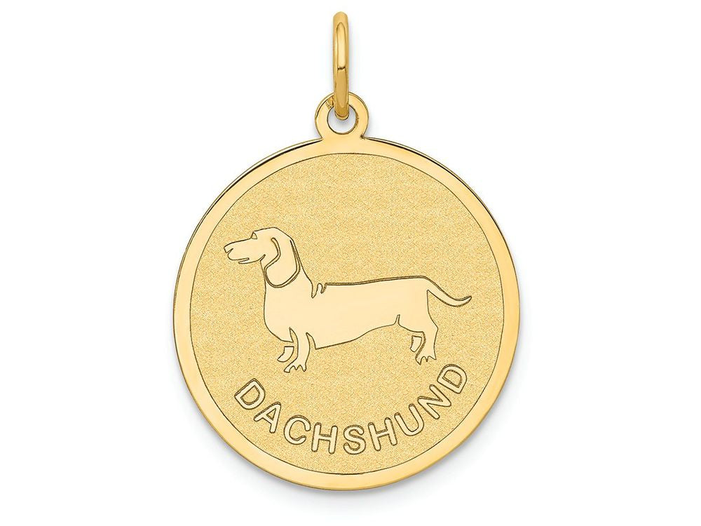FJC Finejewelers 14k Yellow Gold Dachshund Disc Charm