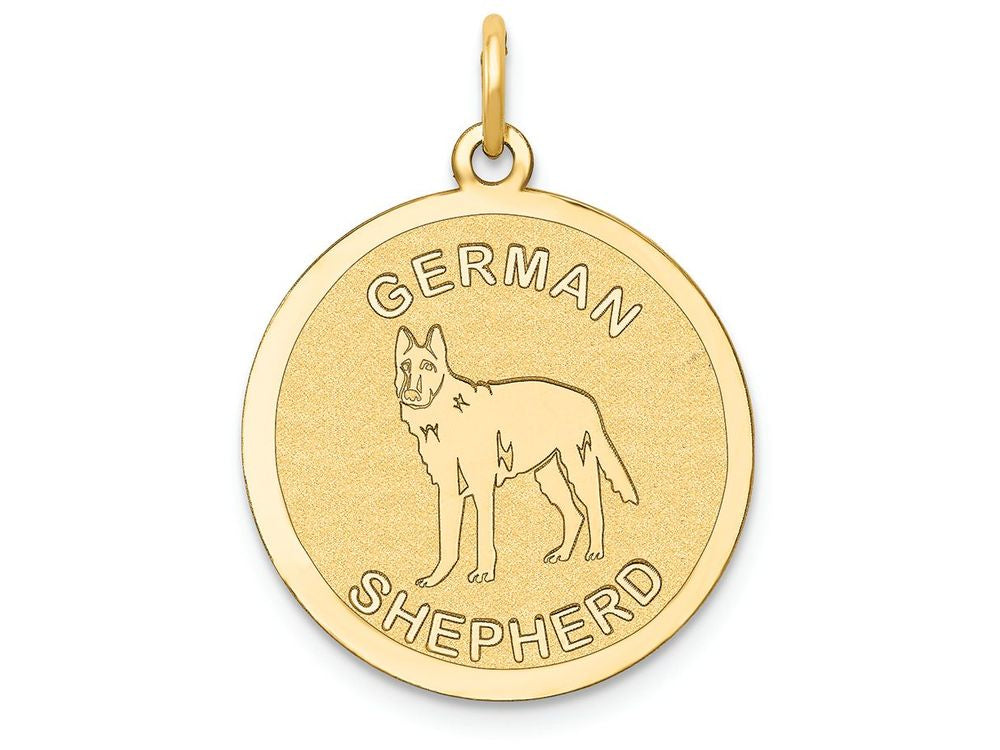 FJC Finejewelers 14k Yellow Gold German Shepherd Disc Charm