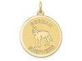FJC Finejewelers 14k Yellow Gold German Shepherd Disc Charm