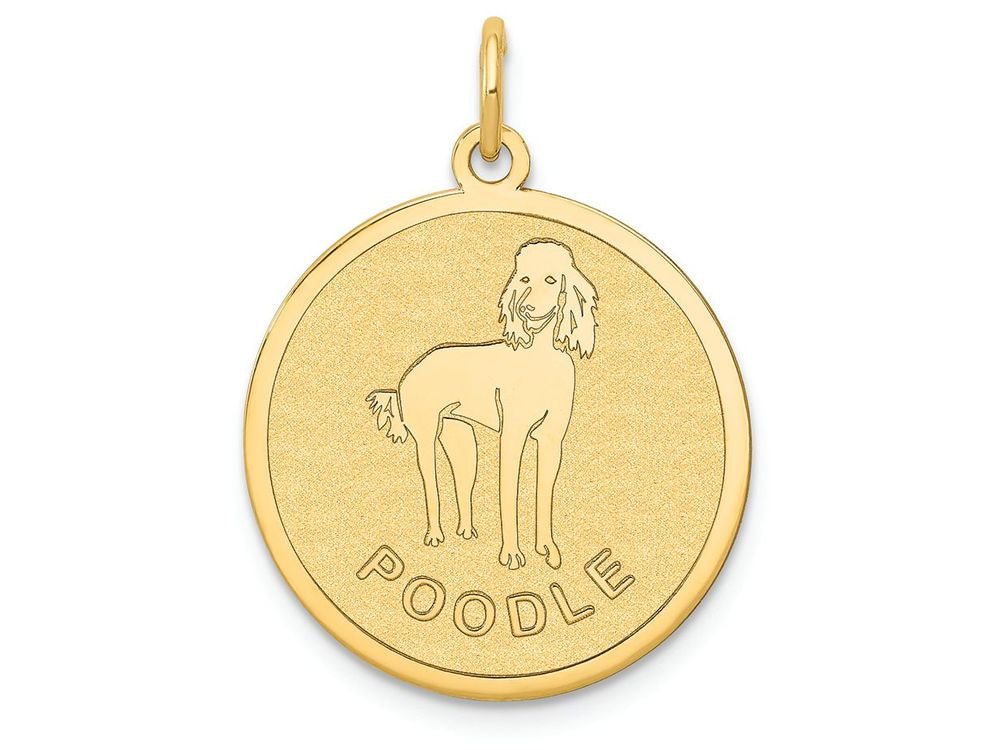 FJC Finejewelers 14k Yellow Gold Poodle Disc Charm