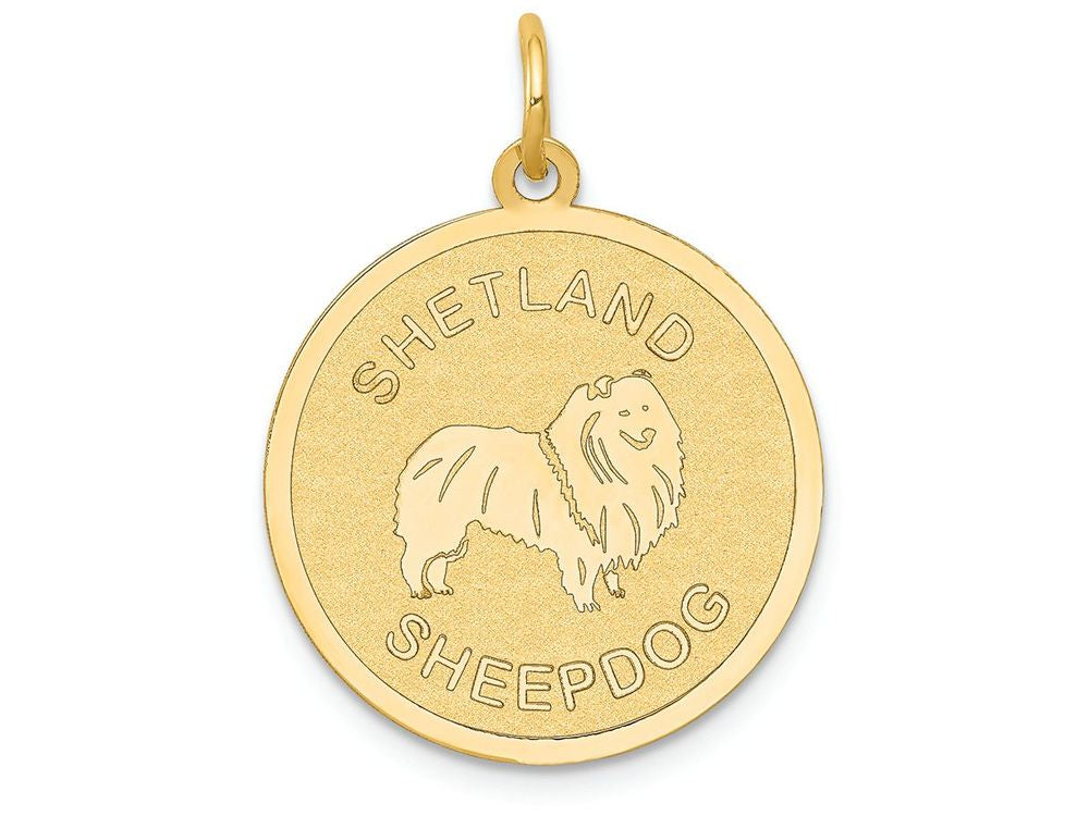 FJC Finejewelers 14k Yellow Gold Shetland Sheepdog Disc Charm