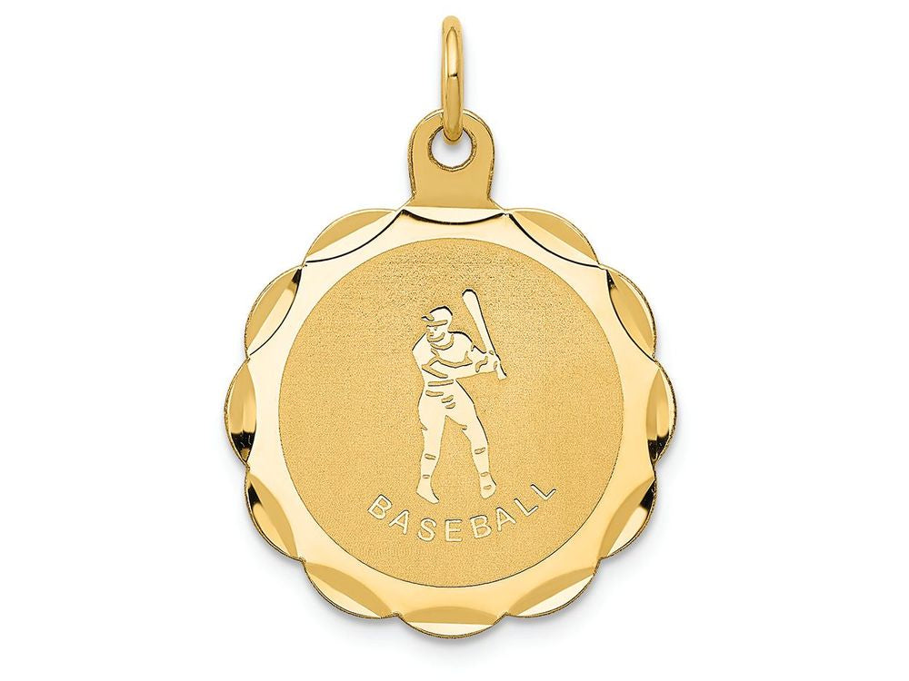 FJC Finejewelers 14k Yellow Gold Baseball Disc Charm