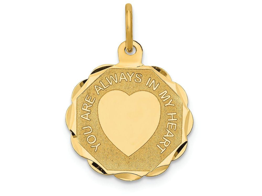FJC Finejewelers 14k Yellow Gold You Are Always In My Heart Charm