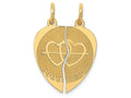 FJC Finejewelers 14k Yellow Gold 2-piece I Love You Charm