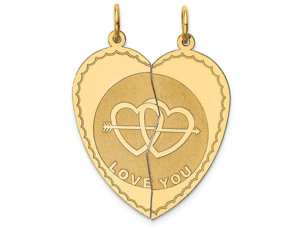 FJC Finejewelers 14k Yellow Gold Break-apart I Love You Charm