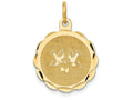 FJC Finejewelers 14k Yellow Gold Love Birds Disc Charm