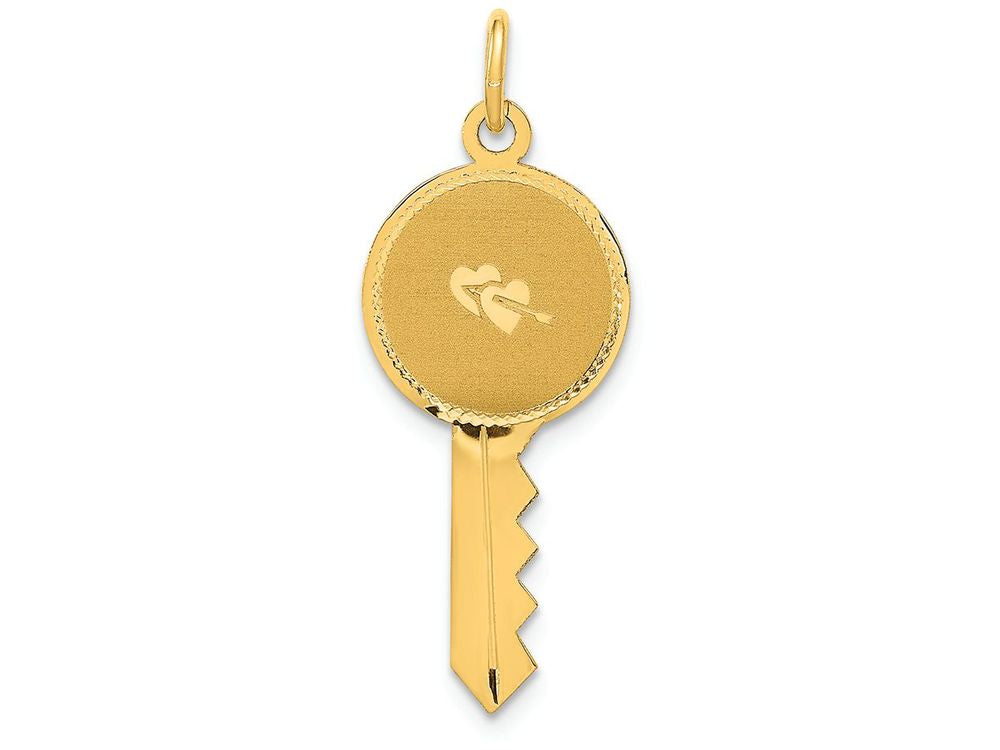 FJC Finejewelers 14k Yellow Gold Hearts On Key Charm