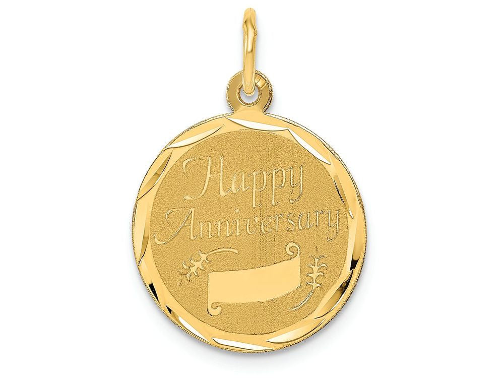 FJC Finejewelers 14k Yellow Gold Happy Anniversary Charm 16 x 24mm