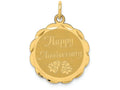 FJC Finejewelers 14k Yellow Gold Happy Anniversary Charm 18 x 24mm