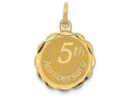 FJC Finejewelers 14k Yellow Gold Happy 5th Anniversary Charm