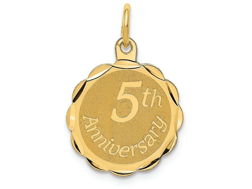 FJC Finejewelers 14k Yellow Gold Happy 5th Anniversary Charm