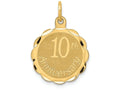 FJC Finejewelers 14k Yellow Gold Happy 10th Anniversary Charm