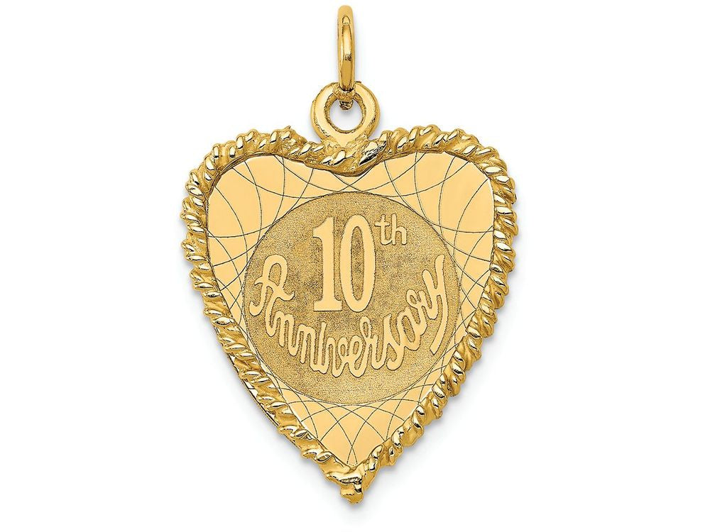 FJC Finejewelers 14k Yellow Gold Happy 10th Anniversary Charm