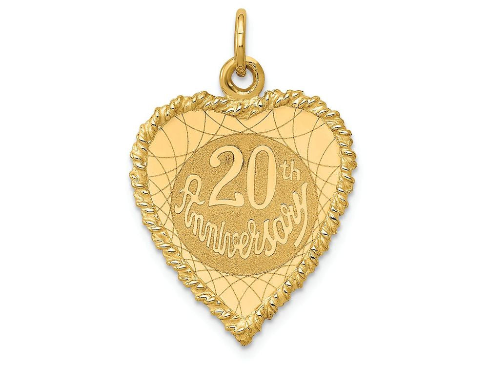 FJC Finejewelers 14k Yellow Gold Happy 20th Anniversary Charm