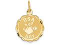 FJC Finejewelers 14k Yellow Gold Polished Its A Boy Scalloped Disc Charm