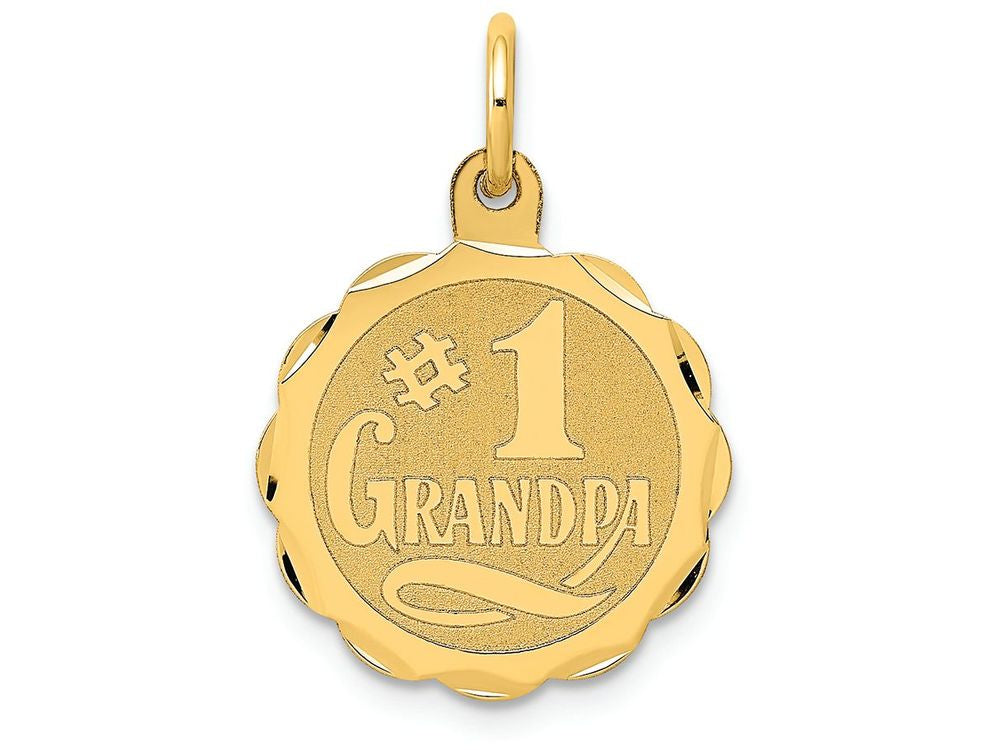 FJC Finejewelers 14k Yellow Gold #1 Grandpa Disc Charm