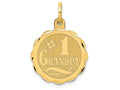 FJC Finejewelers 14k Yellow Gold #1 Grandpa Disc Charm