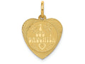 FJC Finejewelers 14k Yellow Gold #1 Goddaughter Heart Disc Charm