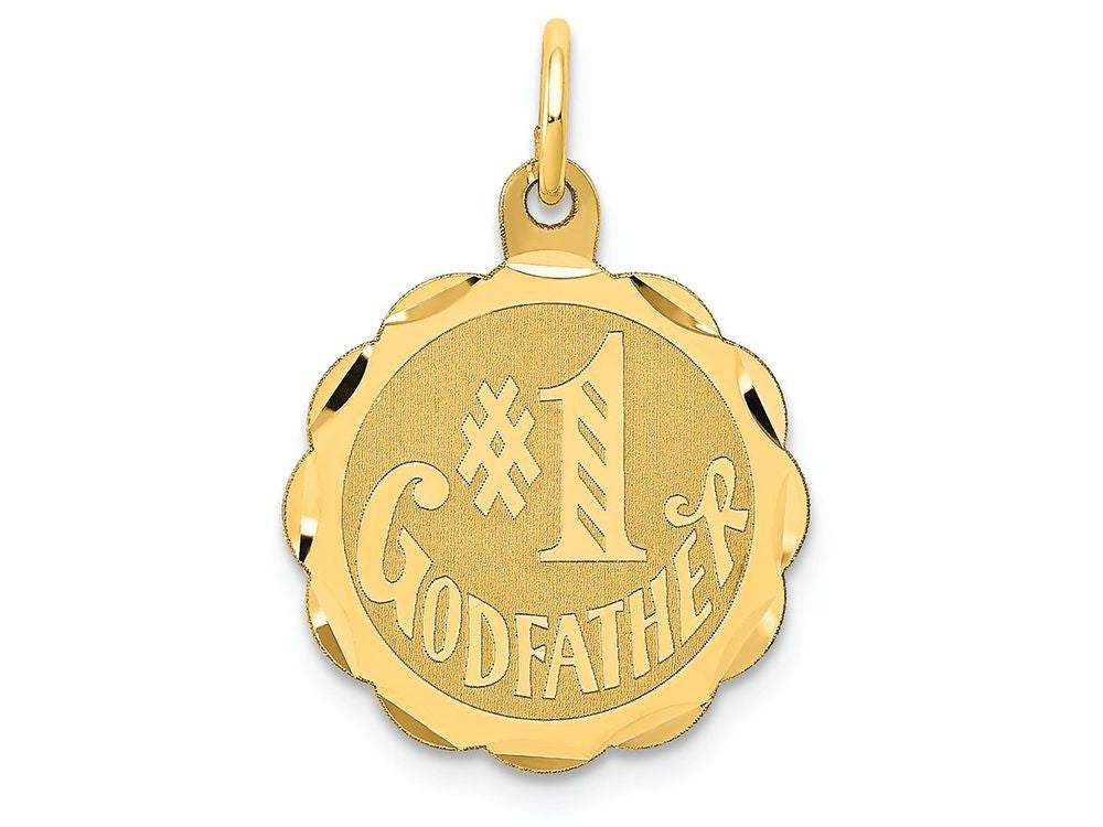 FJC Finejewelers 14k Yellow Gold #1 Godfather Charm 19 x 19mm