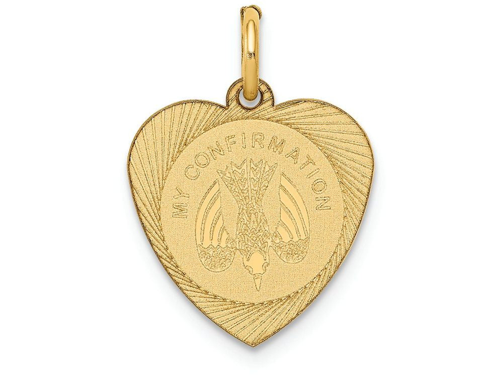 FJC Finejewelers 14k Yellow Gold My Confirmation Heart Disc Charm