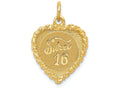 FJC Finejewelers 14k Yellow Gold Sweet Sixteen Heart Charm