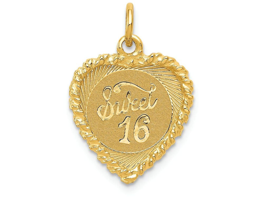 FJC Finejewelers 14k Yellow Gold Sweet Sixteen Heart Charm