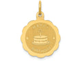 FJC Finejewelers 14k Yellow Gold Polished Satin Engraveable Happy Birthday Charm
