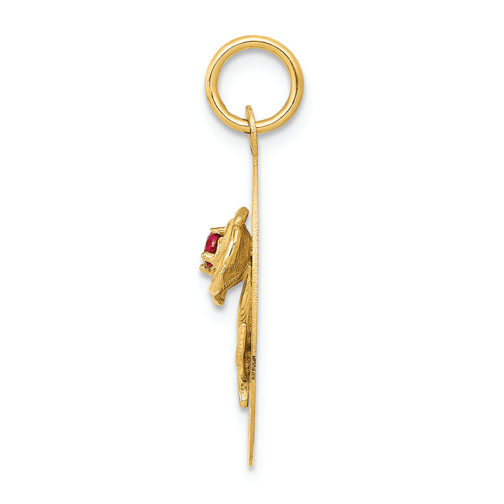 FJC Finejewelers 14k Yellow Gold Happy Birthday Disc Charm with CZ Flower