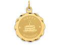FJC Finejewelers 14k Yellow Gold Happy Birthday Charm 19 x 26mm
