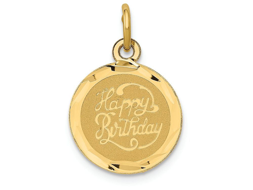 FJC Finejewelers 14k Yellow Gold Happy Birthday Disc Charm
