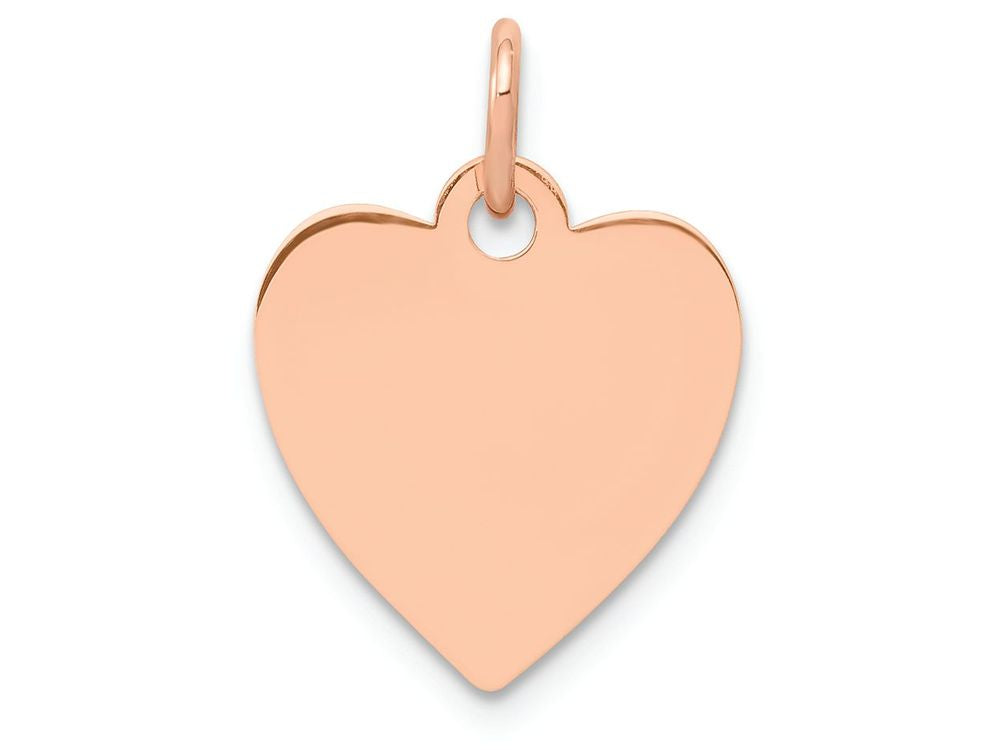 FJC Finejewelers 14k Rose Gold Heart Disc Charm 13 x 18mm