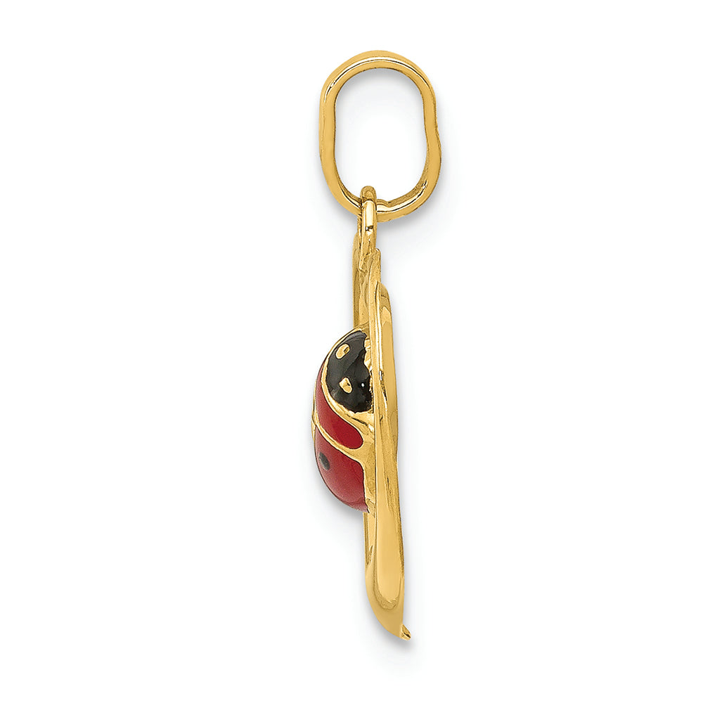 FJC Finejewelers 14k Yellow Gold Enameled Ladybug In Heart Charm