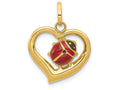 FJC Finejewelers 14k Yellow Gold Enameled Ladybug In Heart Charm