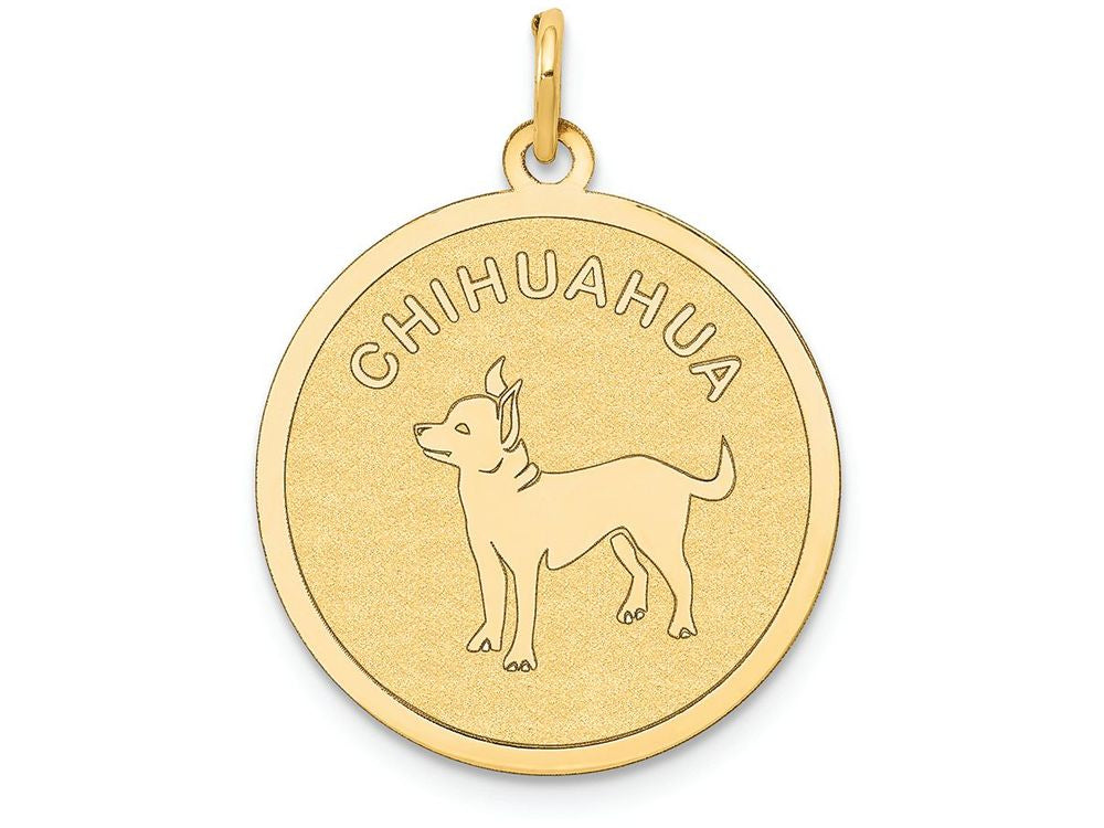 FJC Finejewelers 14k Yellow Gold Chihuahua Disc Charm