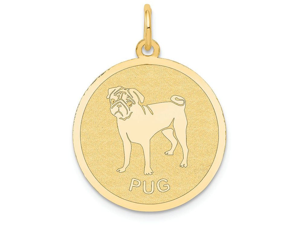 FJC Finejewelers 14k Yellow Gold Pug Disc Charm